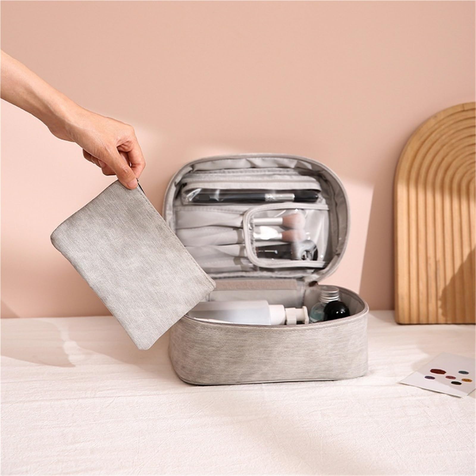 Męska kosmetyczka, kosmetyczka podróżna, przenośna kosmetyczka damska(Dark gray)