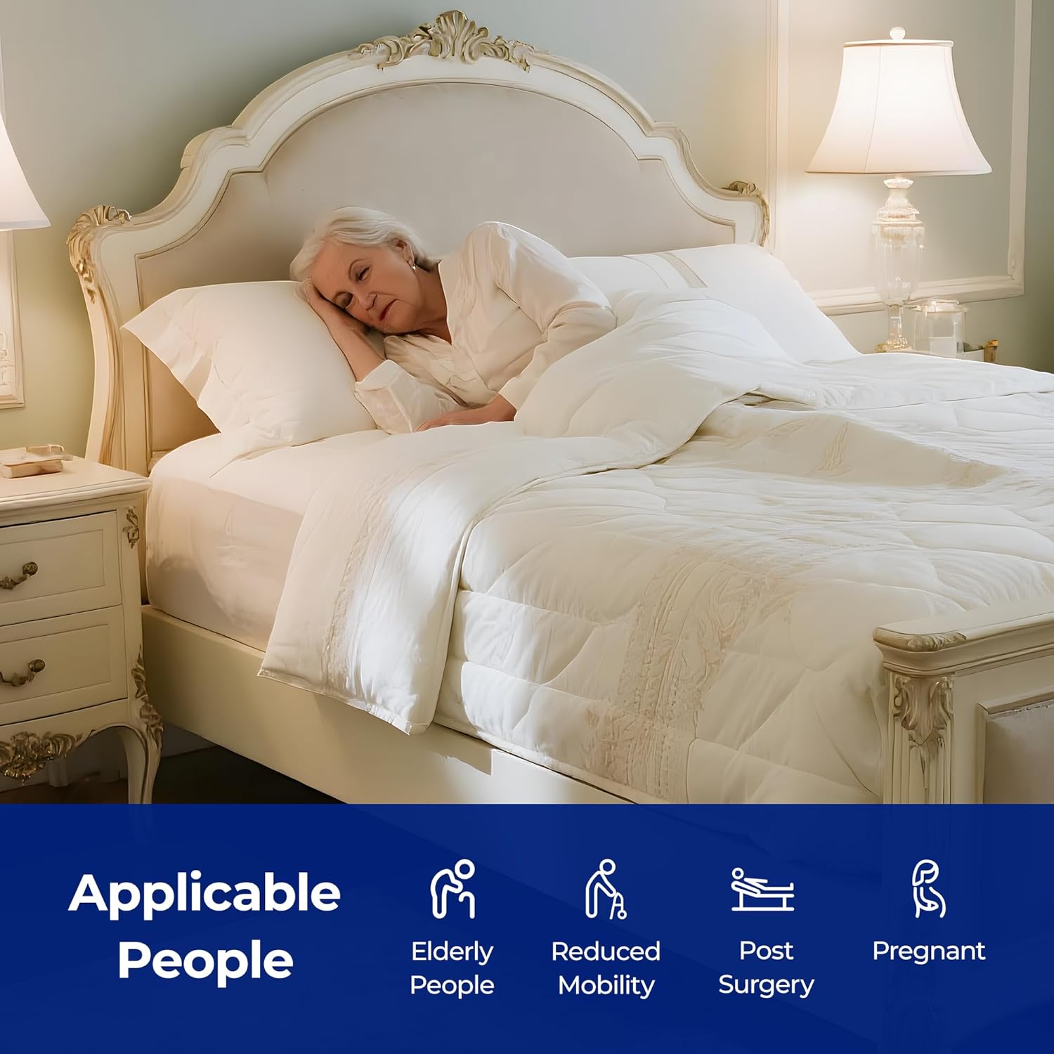 C5 Pro Bed Rails for Elderly Adults Safety - Foldable Bed Assist Rail with Adjustable Height, Bed Cane with Non-Slip Wider Handrail