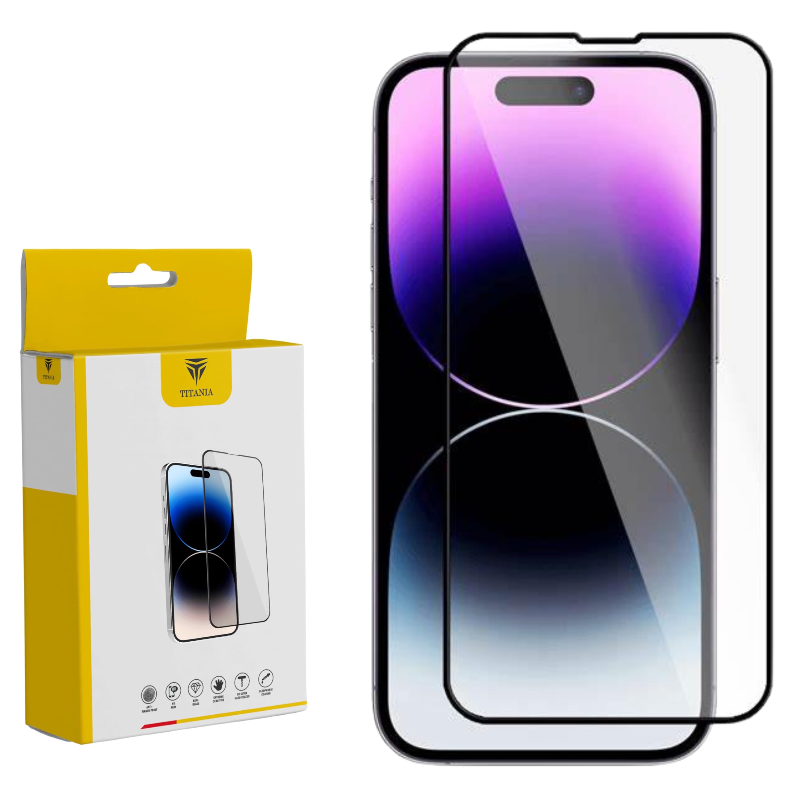 TITANIA Advanced HD+ Tempered Glass Screen Protector Designed for iPhone 15 Plus/iPhone 15 Pro Max - Edge to Edge Full Screen Coverage With Easy Installation Kit (B0CPQ3ZFJK) Amazon Price History, Amazon Price Tracker