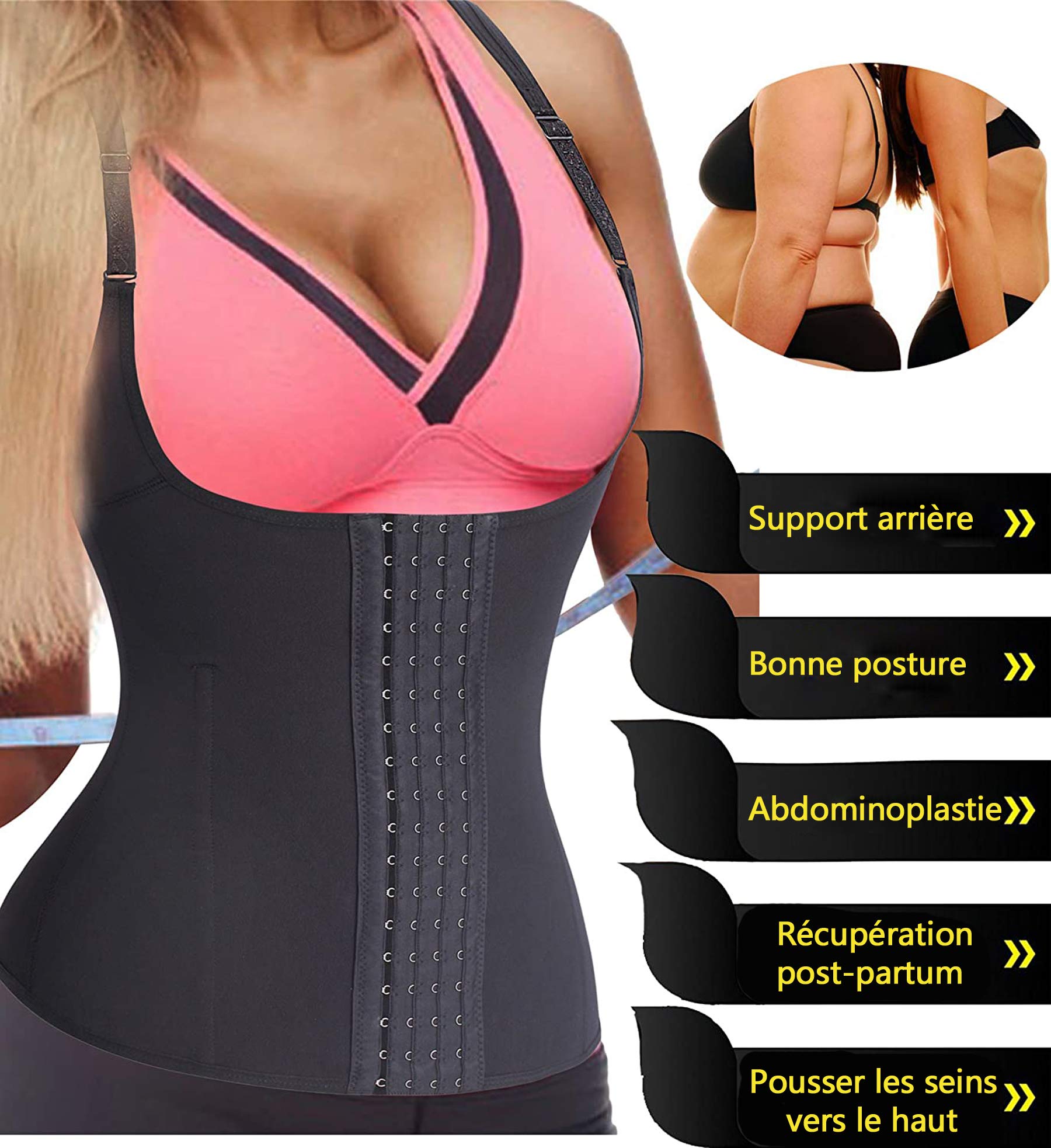 Femme Gaine Amincissante Ventre Plat Invisible Serre Taille Corset Minceur Body Sculptant Shapewear