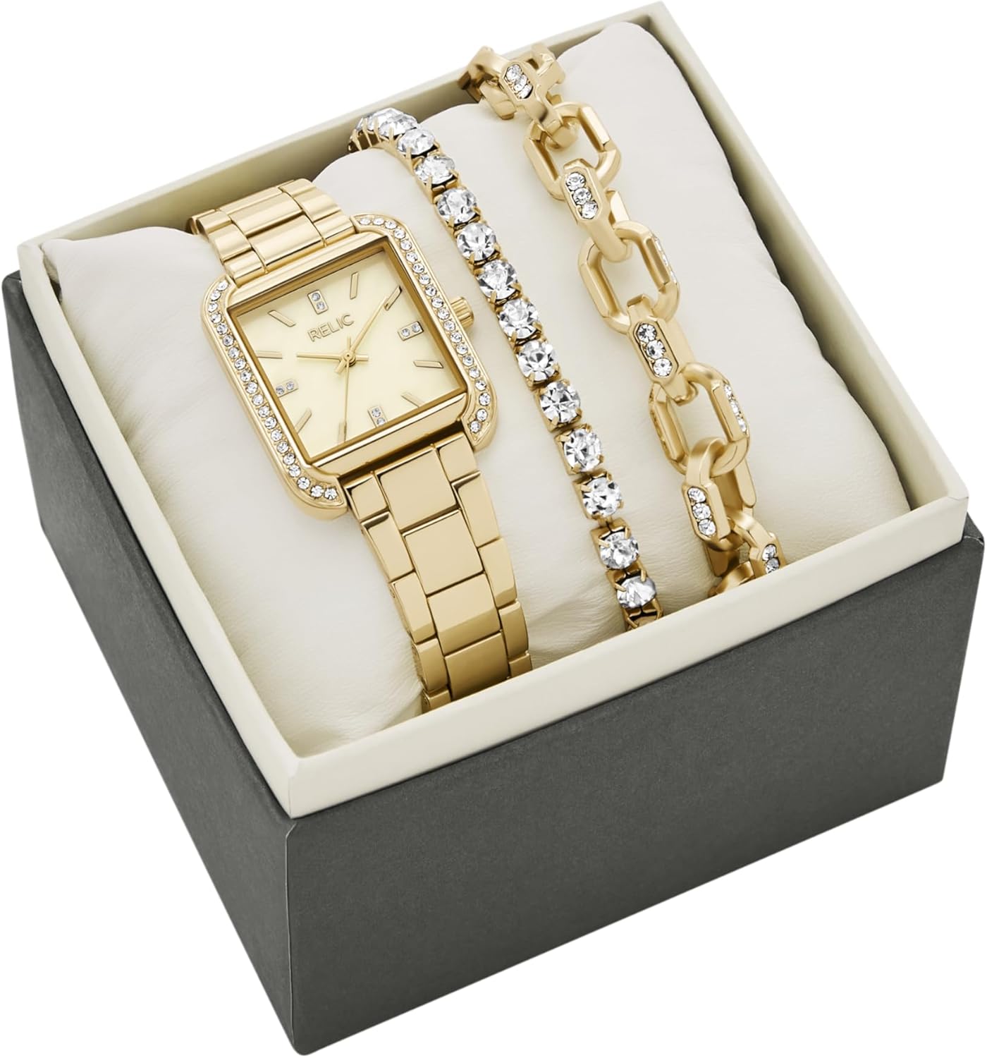 RELIC Women's Jenna Three-Hand Gold-Tone Alloy Watch (Model: ZR97026)