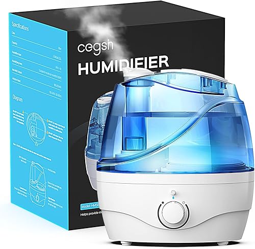 Humidificadores para dormitorio (tanque de agua de 2.2 L), humidificadores de niebla fría para bebé y planta, humidificador de habitación para el