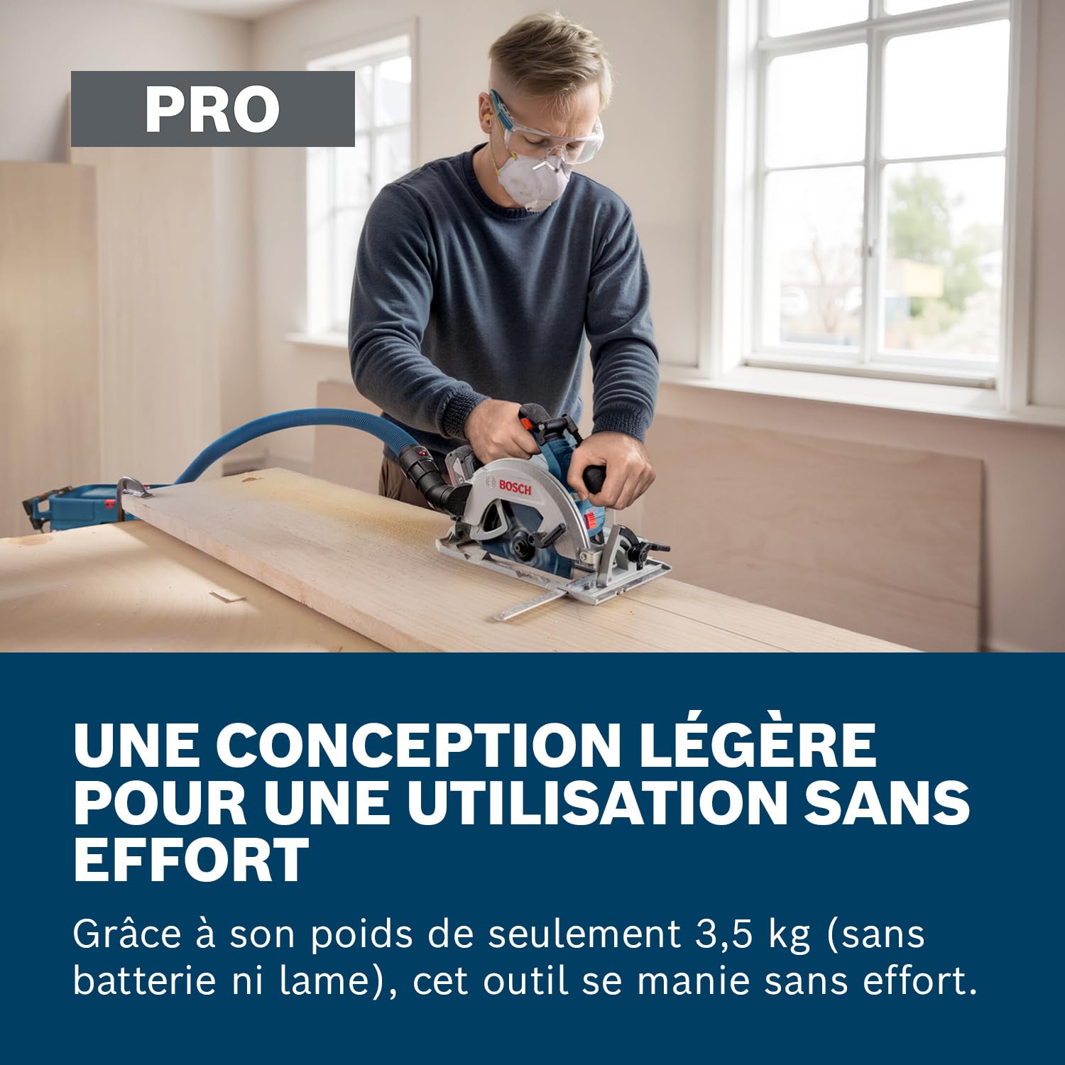 Bosch PRO 18V System Scie circulaire sans-fil GKS18V-68-2 (avec guide d’onglet, lame de scie, L-BOXX 238)
