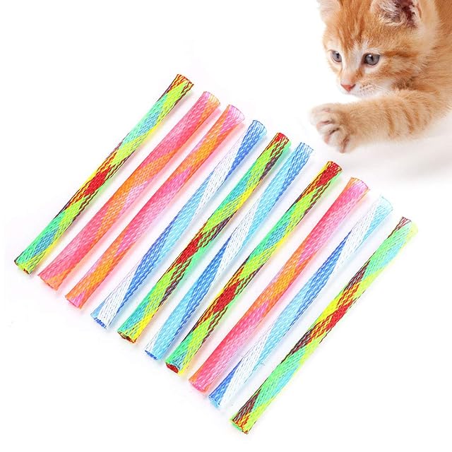 Foto 4 de 8 de 10Pcs Juguete para gatos Plegable libremente Forma de resorte Multicolor Buena elasticidad Mascota Juguete…
