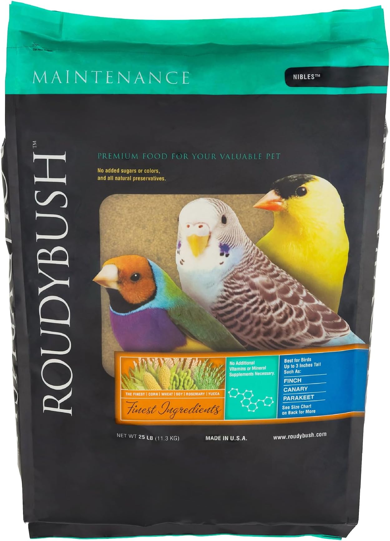 Daily Maintenance Food for Birds - Scientifically Formulated Bird Feed - Bird Food Pellets w/Corn, Wheat, Soy & More - Nutritious & Healthy Feed for Birds (Nibles, 25lb)