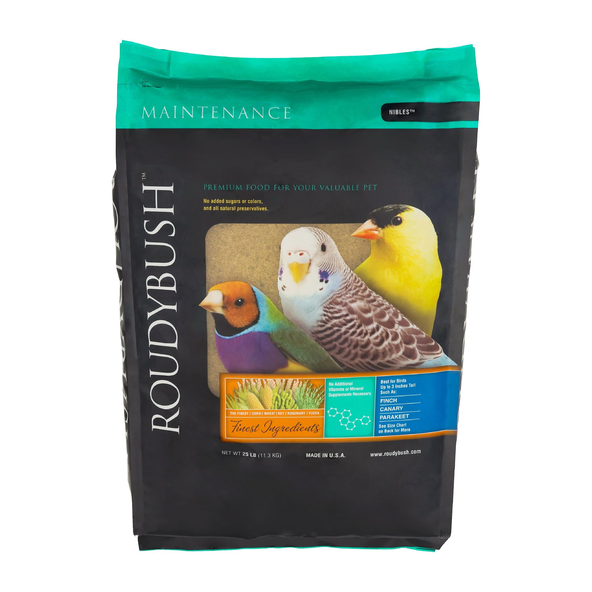 Daily Maintenance Food for Birds - Scientifically Formulated Bird Feed - Bird Food Pellets w/Corn, Wheat, Soy & More - Nutritious & Healthy Feed for Birds (Nibles, 25lb)