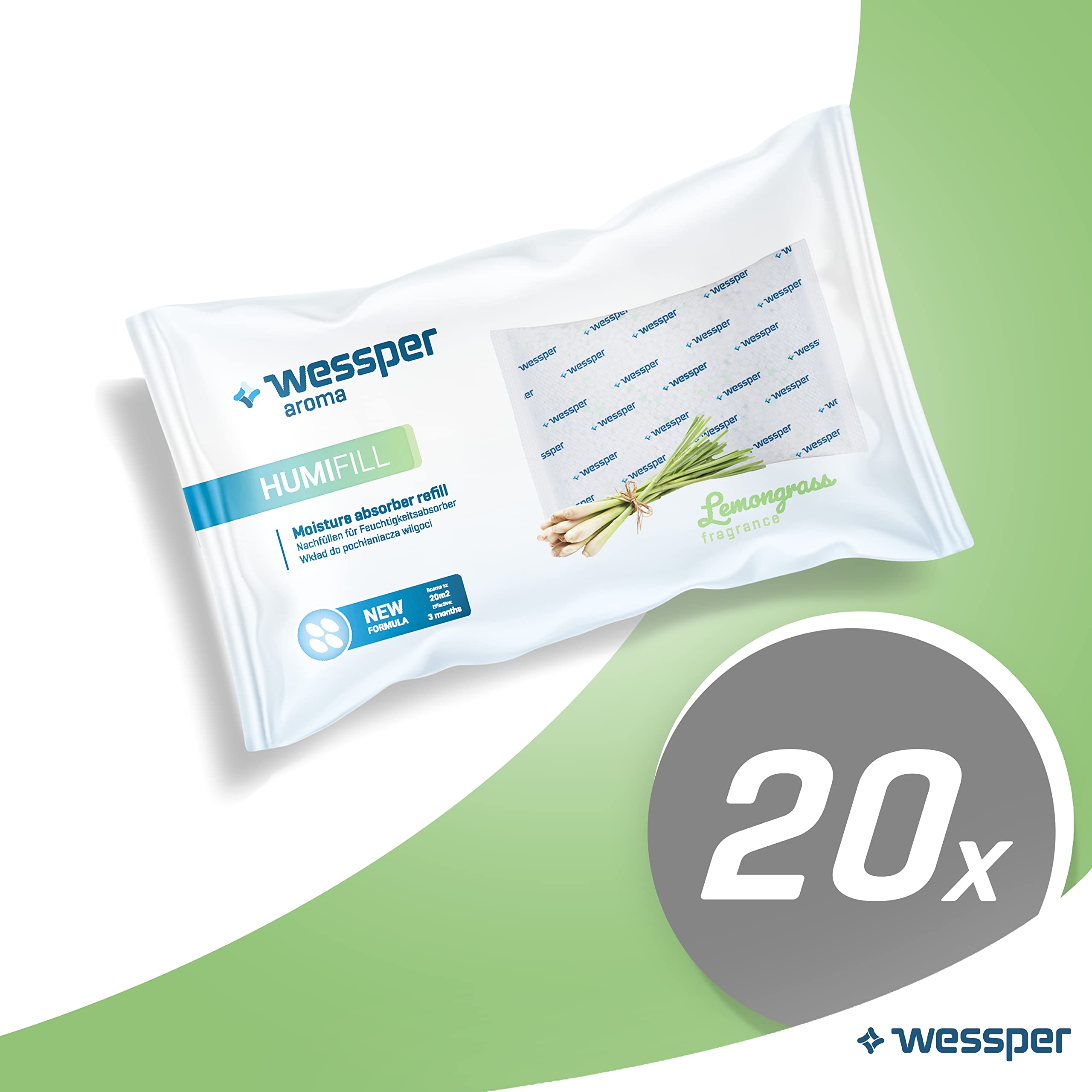Lot De 10 Recharges Déshumidificateur Wessper 250 G - Citronnelle, Compatibles Tous Absorbeurs - Sans Électricité - 8