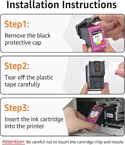 Miniatura 6 de NineLeaf Cartucho de tinta remanufacturado de alto rendimiento de repuesto para HP 63 63XL F6U64AN compatible con Envy 4513 4511 4520 4516 Officejet