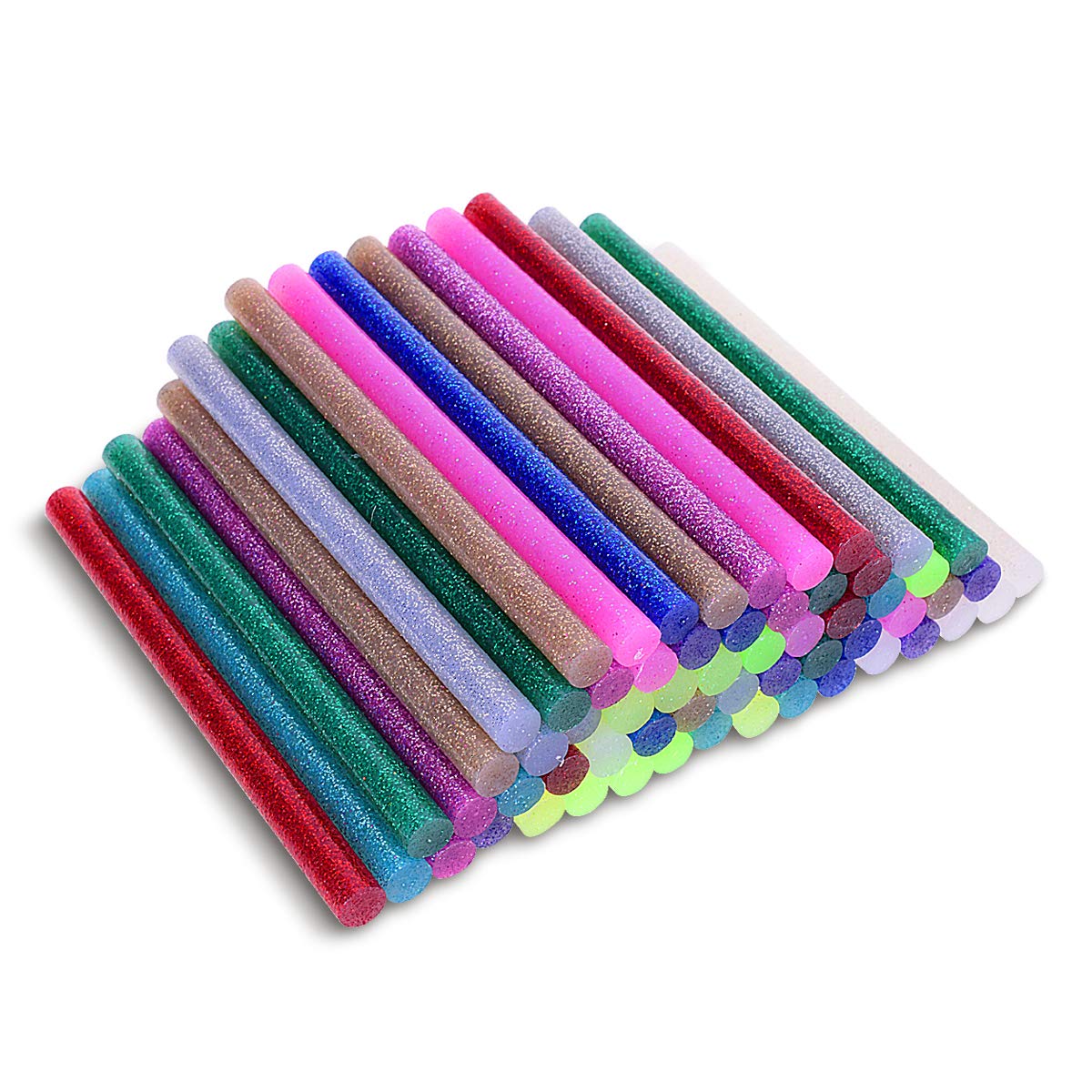 LegendTech 60 Pcs Glitter Hot Glue Gun Sticks 100x7mm Hot Melt Glue Sticks Mini for DIY Art Craft