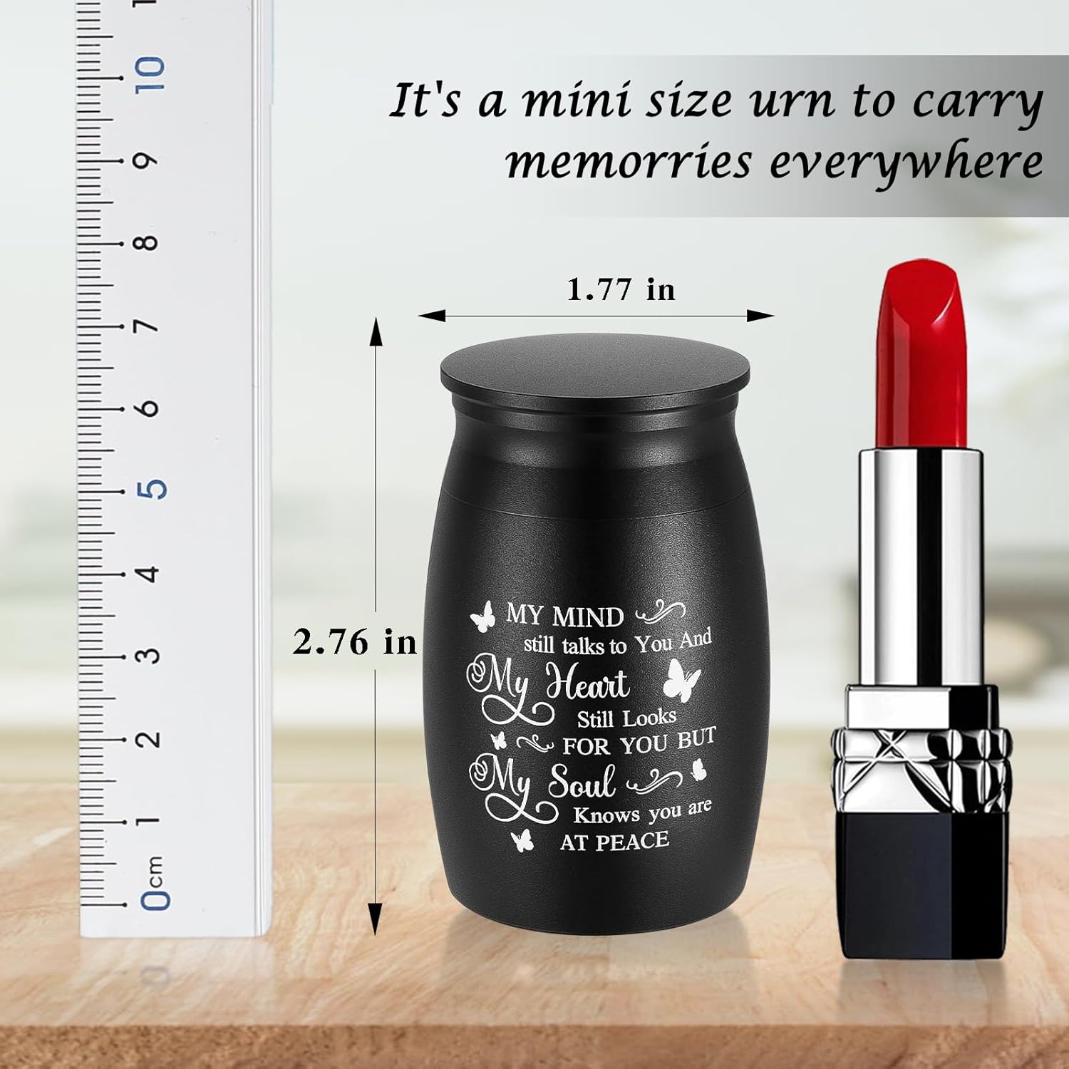 Photo Personalized Small Urns for Human Ashes, 2.76 Inch Aluminum Keepsake Urns for Human Ashes Customize Mini Urns for Human Ashes