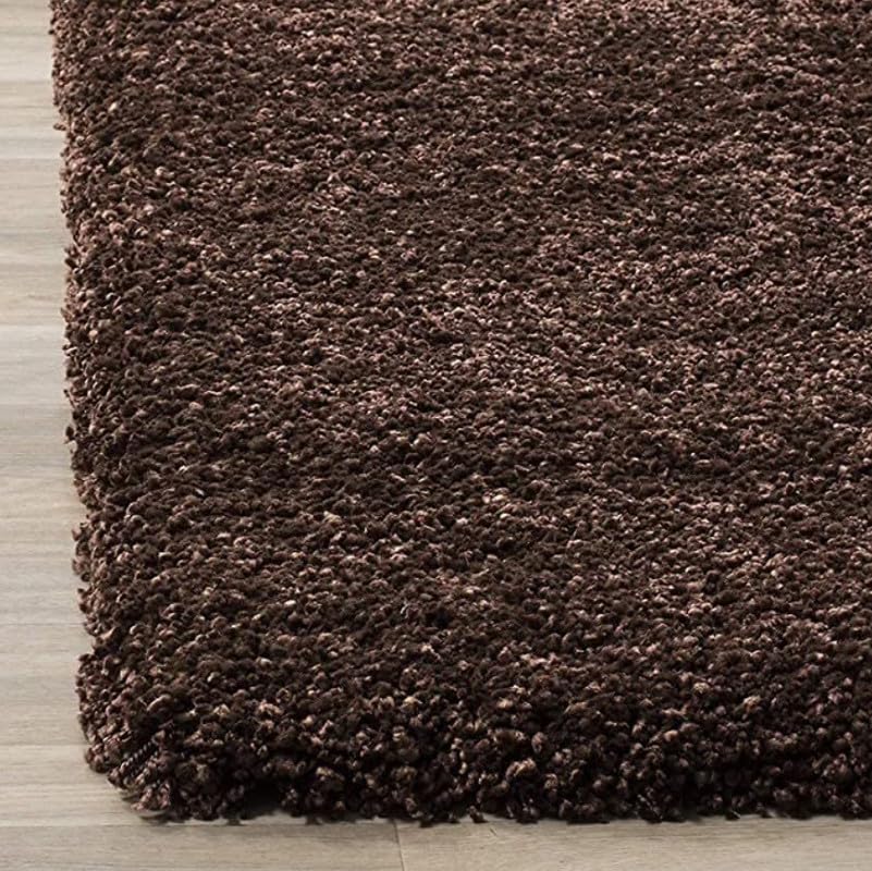 Image of TRANQUIL Polyester Fluffy Fur Rug Shaggy Modern Carpet for Living Room, Bedroom, Guest Room, Kids Room (6x9 Feet, Brown)