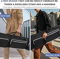 Vista 8 de Funda de Transporte para Trípode, Bolsa de Trípode Resistente con Divisor Acolchado, Bolsa de Soporte de Luz, Funda de Monopié con Cremallera Doble