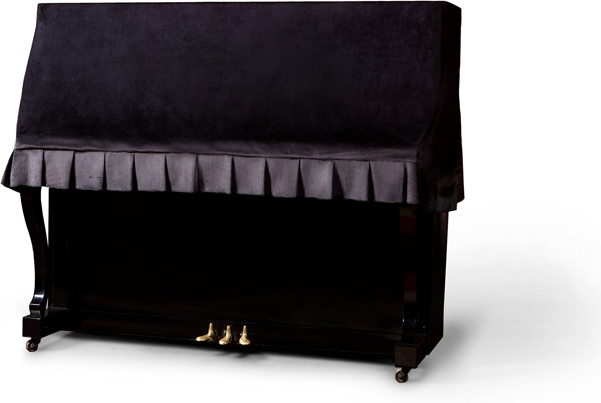 Clairevoire Upright Piano Cover Waterproof, Velvet Piano Covers, Digital Piano Cover Upright, Handcrafted Piano Dust Cover Fabric, Fits Standard Upright Pianos, Digital Upright Piano - Midnight Black