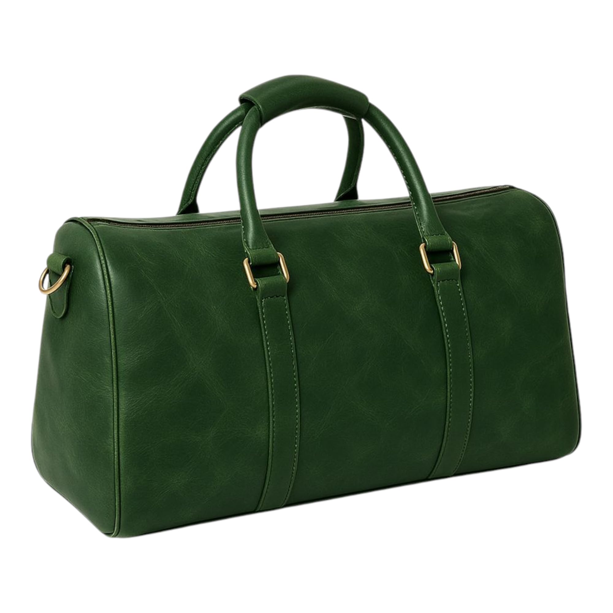 Stylish Full Grain Leather Duffle Bag, Genuine Leather Weekend Travel Bag Size-50x35x25 cm,Green-image-25
