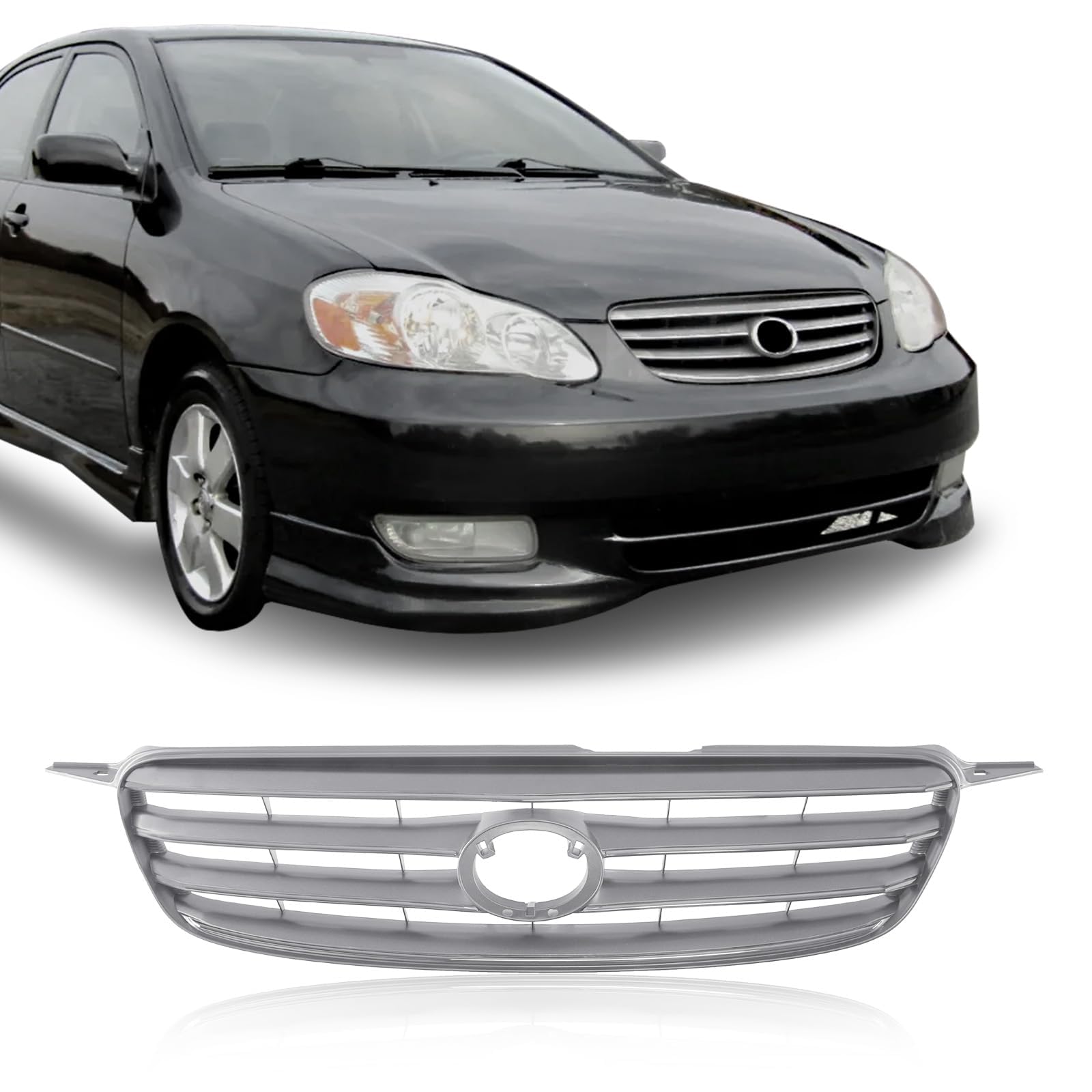 CarPartsDepot Front Bumper Grill for 2003-2004 Toyota Corolla