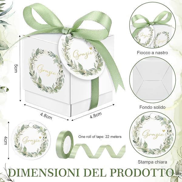 Tenare 30 Set Bomboniera Scatoline Portaconfetti Matrimonio Cresima Battesimo Prima Comunione Primi Sacramenti Nascita Laurea Scatola per Bomboniere Pensierino Regalino per Invitati Regalo per Ospiti - 2