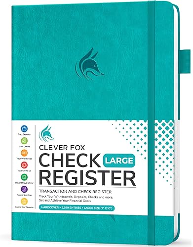 Miniatura 8 de Clever Fox Registro de cheques  Registro de cheques de lujo con registros de cheques y transacciones, folletos de registro de cuentas bancarias para