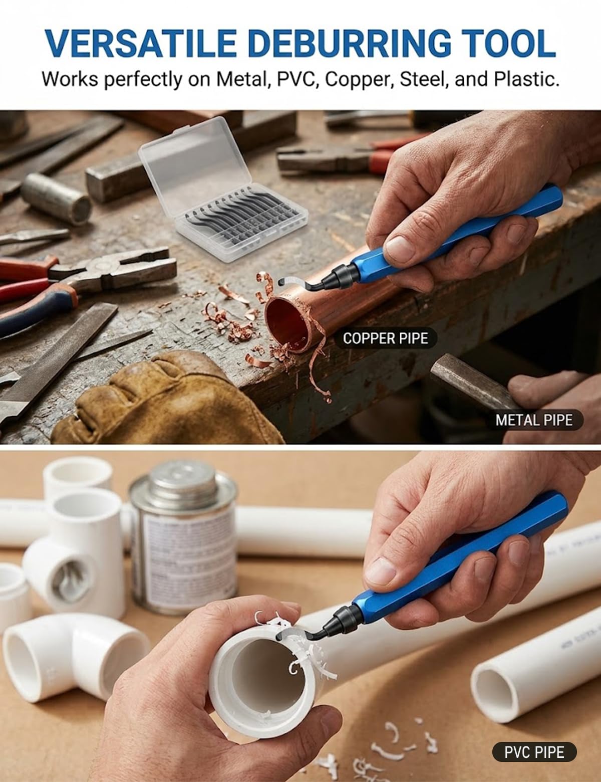 Deburring Tool - 11 Blade HSS for Metal & 3D Prints -7