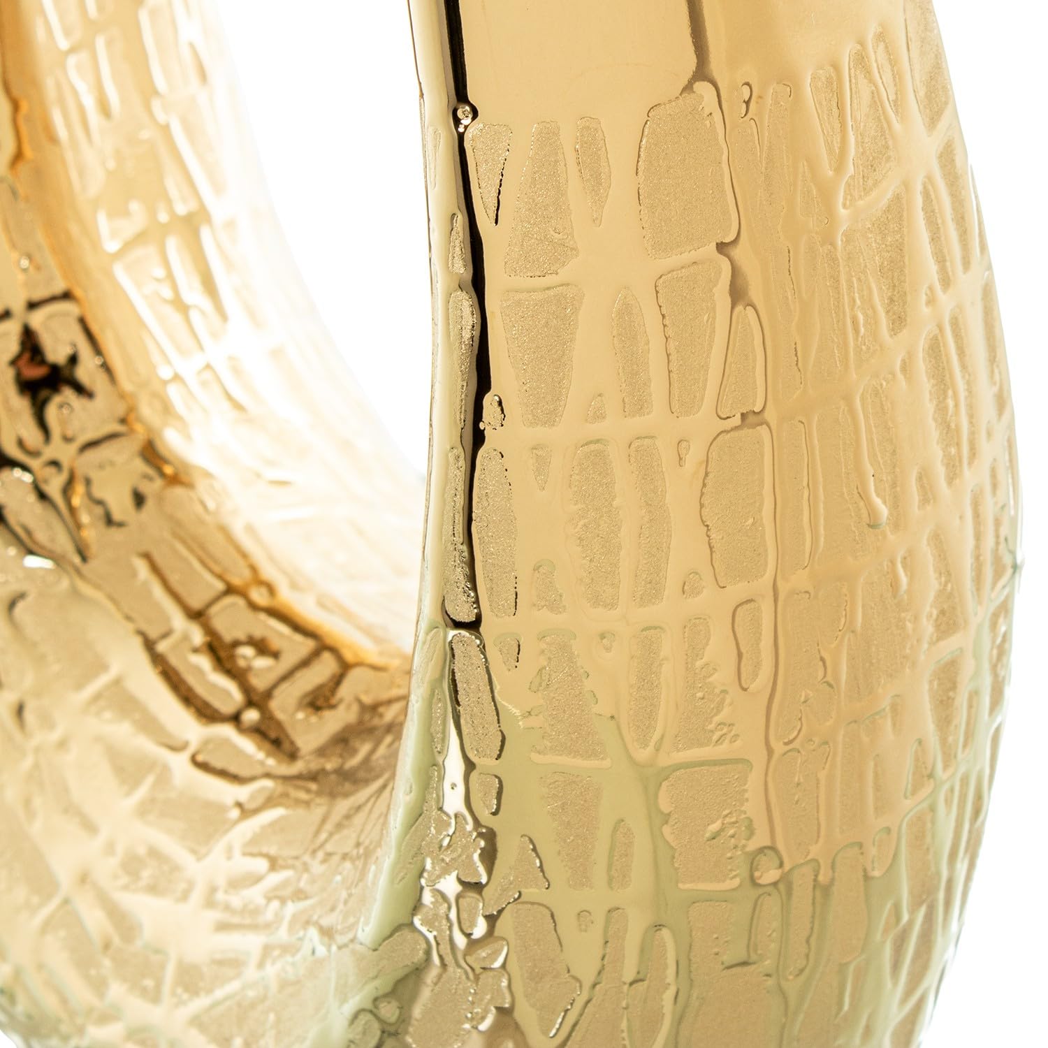 Lampara de sobremesa de Ceramica Dorada con Pantalla 38x24x54cm
