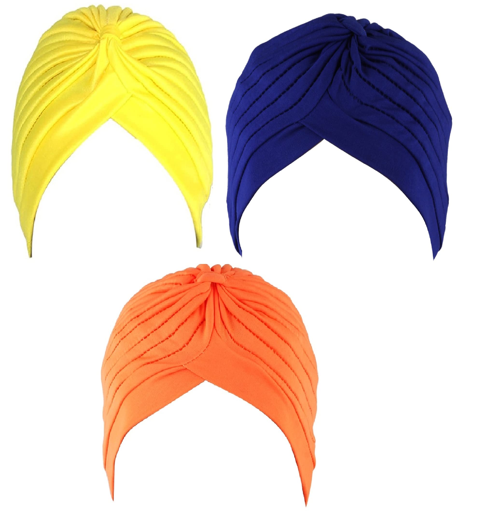 BISMAADH Chemo Sleep Turban Cap Headwear Scarf Beanie Cap for Cancer Patient Hair Loss - Pack of 3