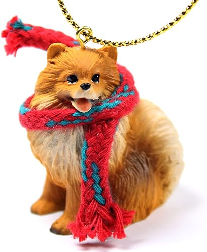 Conversation Concepts Pomeranian Tiny Miniature One Christmas Adorno rojo - Encantador