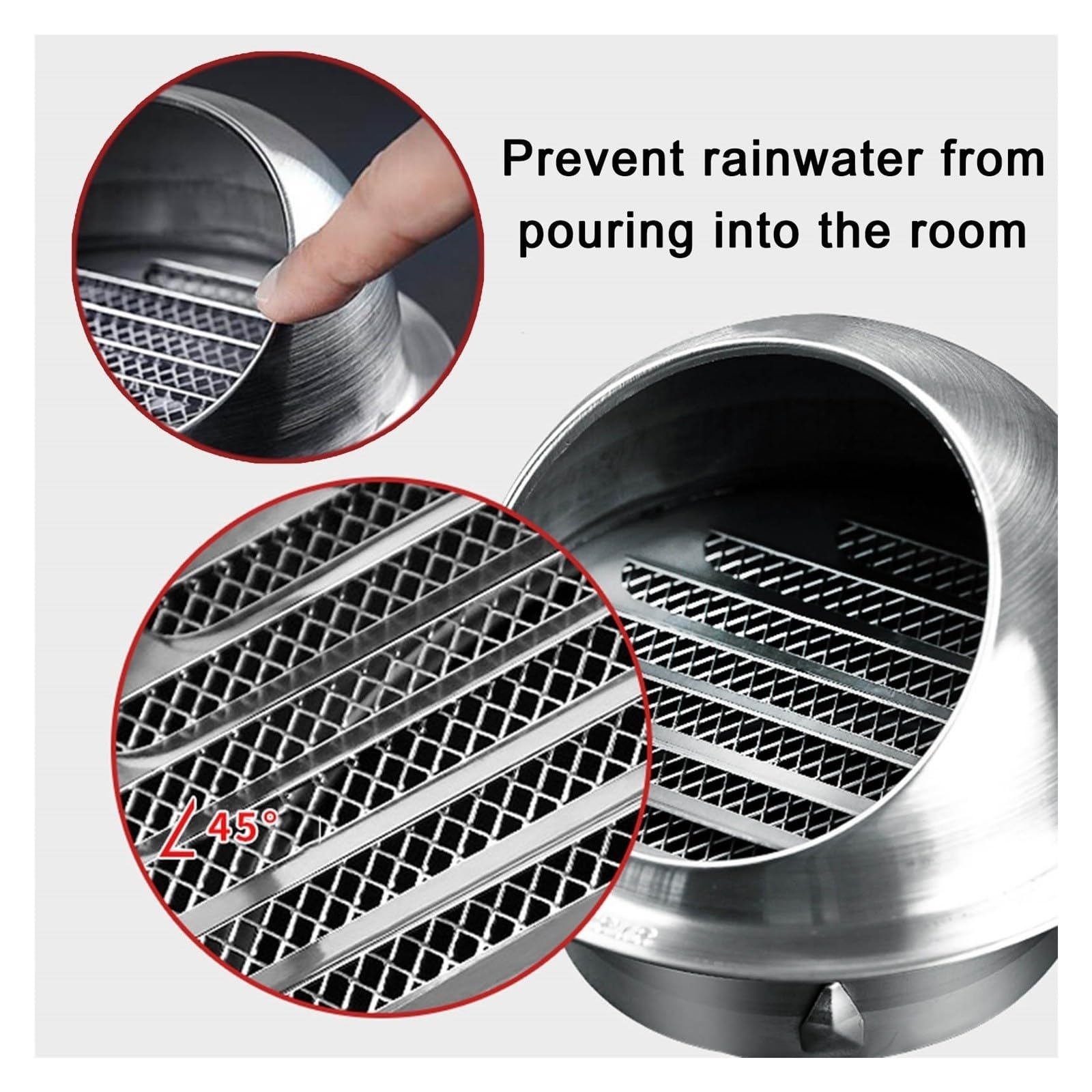 Griglia Di Ventilazione In Acciaio Inox Per Accessorio Di Sfiato 60 a 300mm