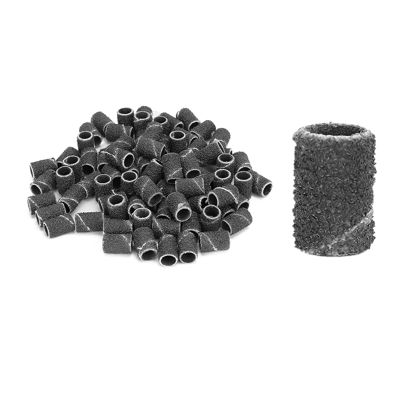 Sanding Bands, 80 Grit Nail Art Sanding Bands Smooth Surface 100pcs Replacement for Nail Drill(HQ-11 black 80#)