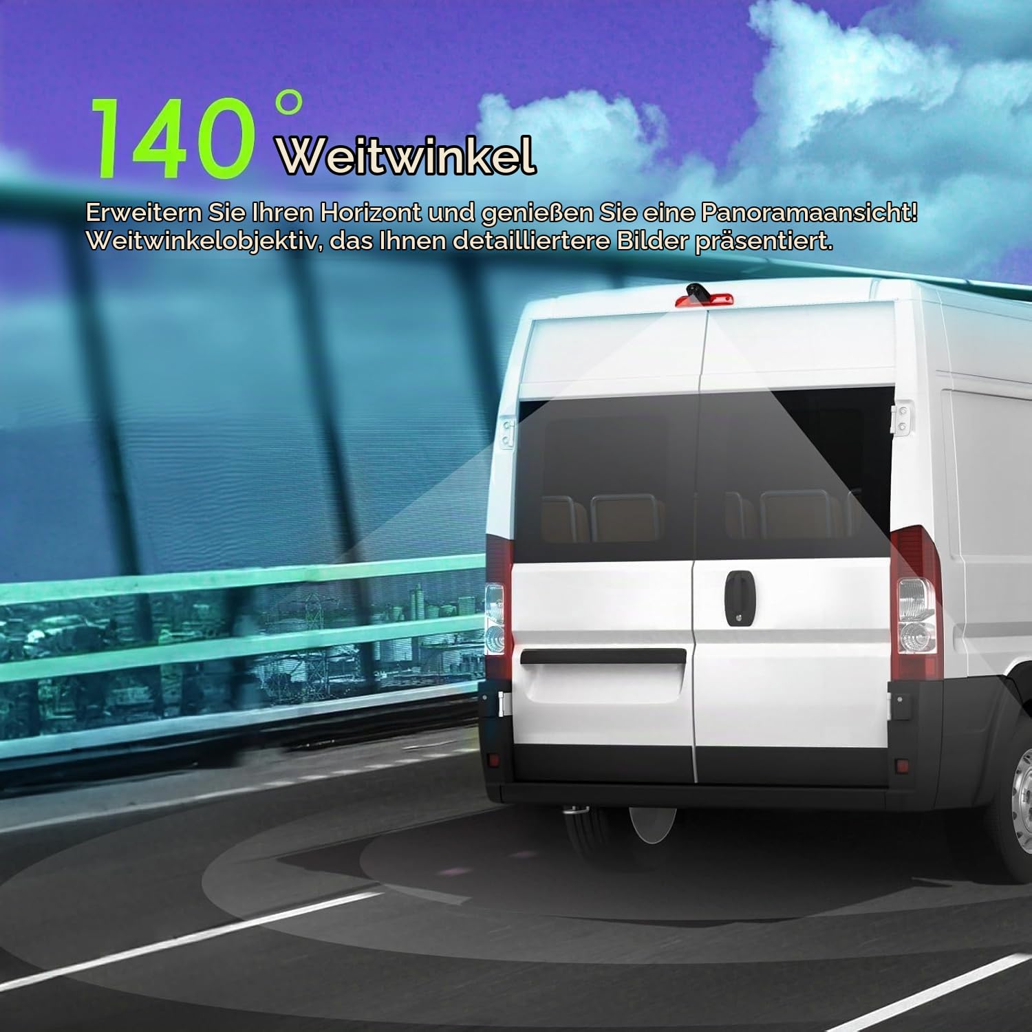 CAMECHO Bremsleuchte Rückfahrkamera HD Nachtsicht IP67 Wasserdichter Kamera für FIAT Ducato Peugeot Boxer 2006-2018 Dritte Bremslicht mit Weitwinkel 140°, 12V, 10M kabelgebundene Verbindung