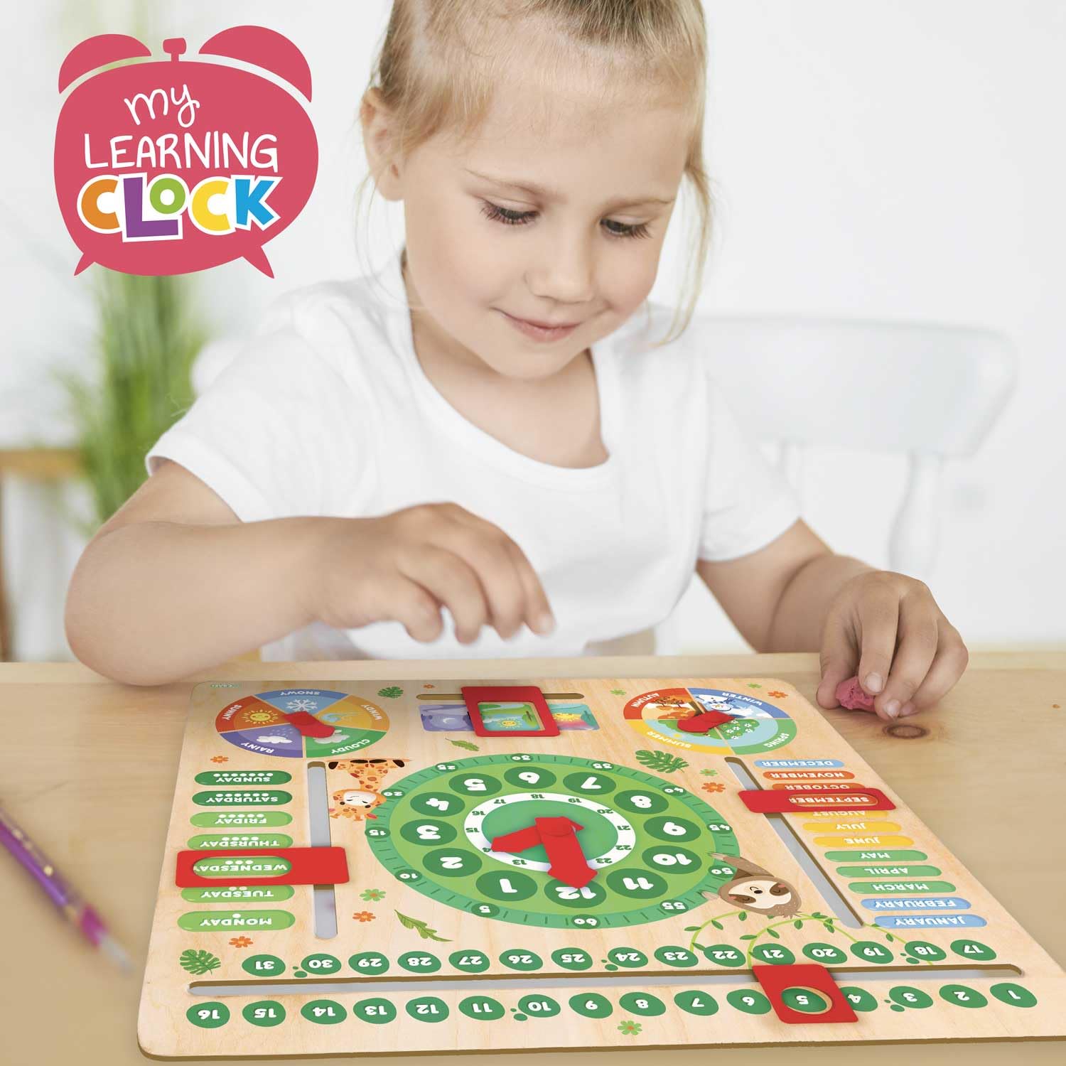 CRAZE My Learning Clock Animals - Horloge éducative Pour Enfants