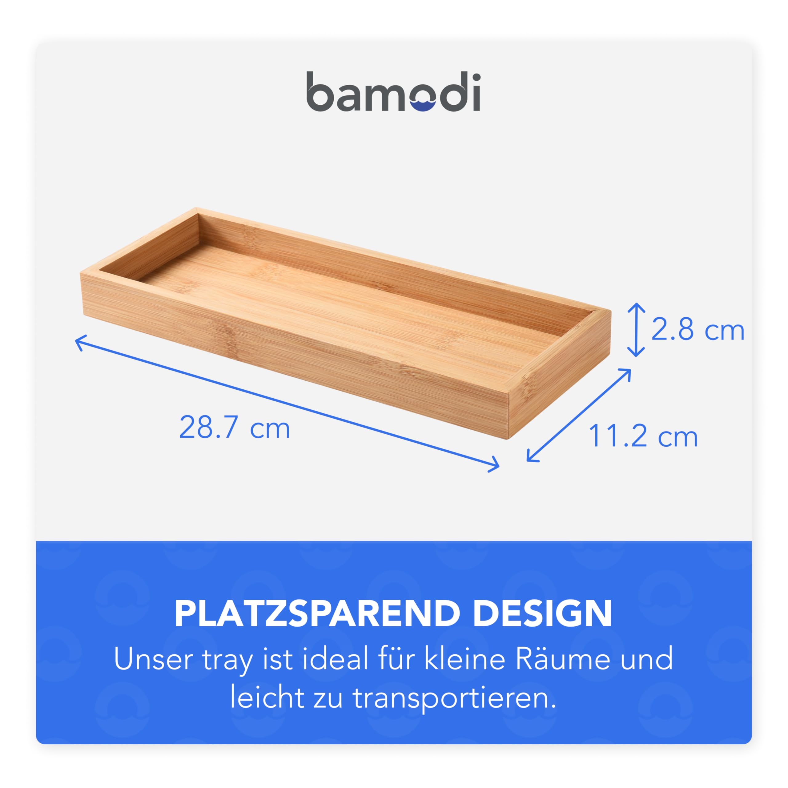 Vassoio Da Bagno In Bambù Naturale - Organizer Per Lavello, Trucchi, Gioielli E Accessori - Foto 5