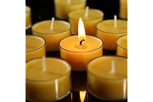 Natural Beeswax Tea Light Candles, Bulk 25 Pack