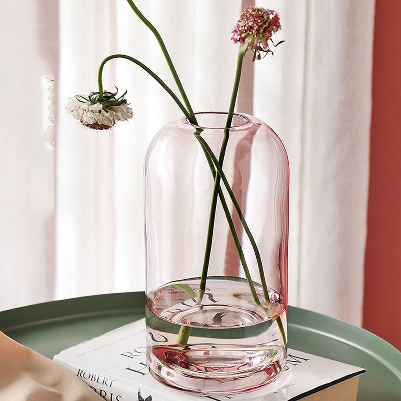 Amazon.co.jp: 花器 フラワーベース 大きなピンクのガラスの花瓶