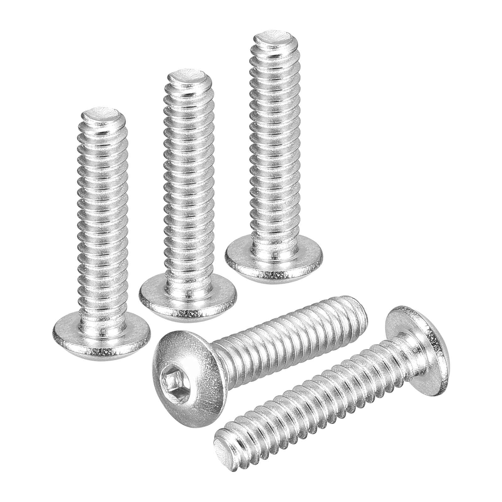 DTGN #4-40x1/2" Button Head Socket Cap Screw 100Pcs 304 SS Whitewashed — image 1