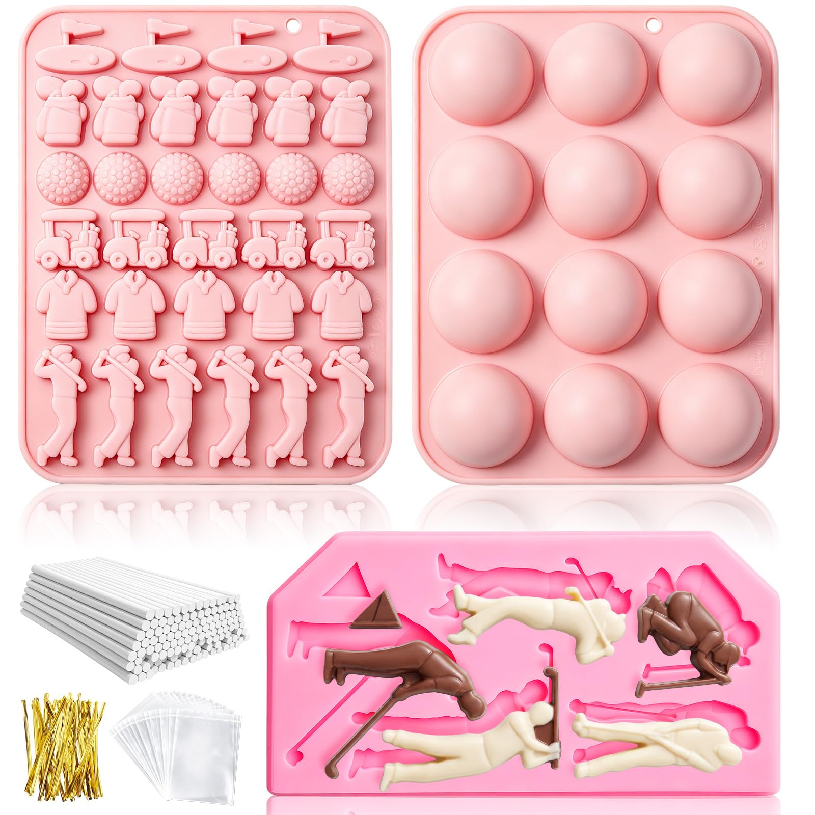 Photo 1 of Didaey Golf Silicone Mold Set for Chocolate, Cake Pops