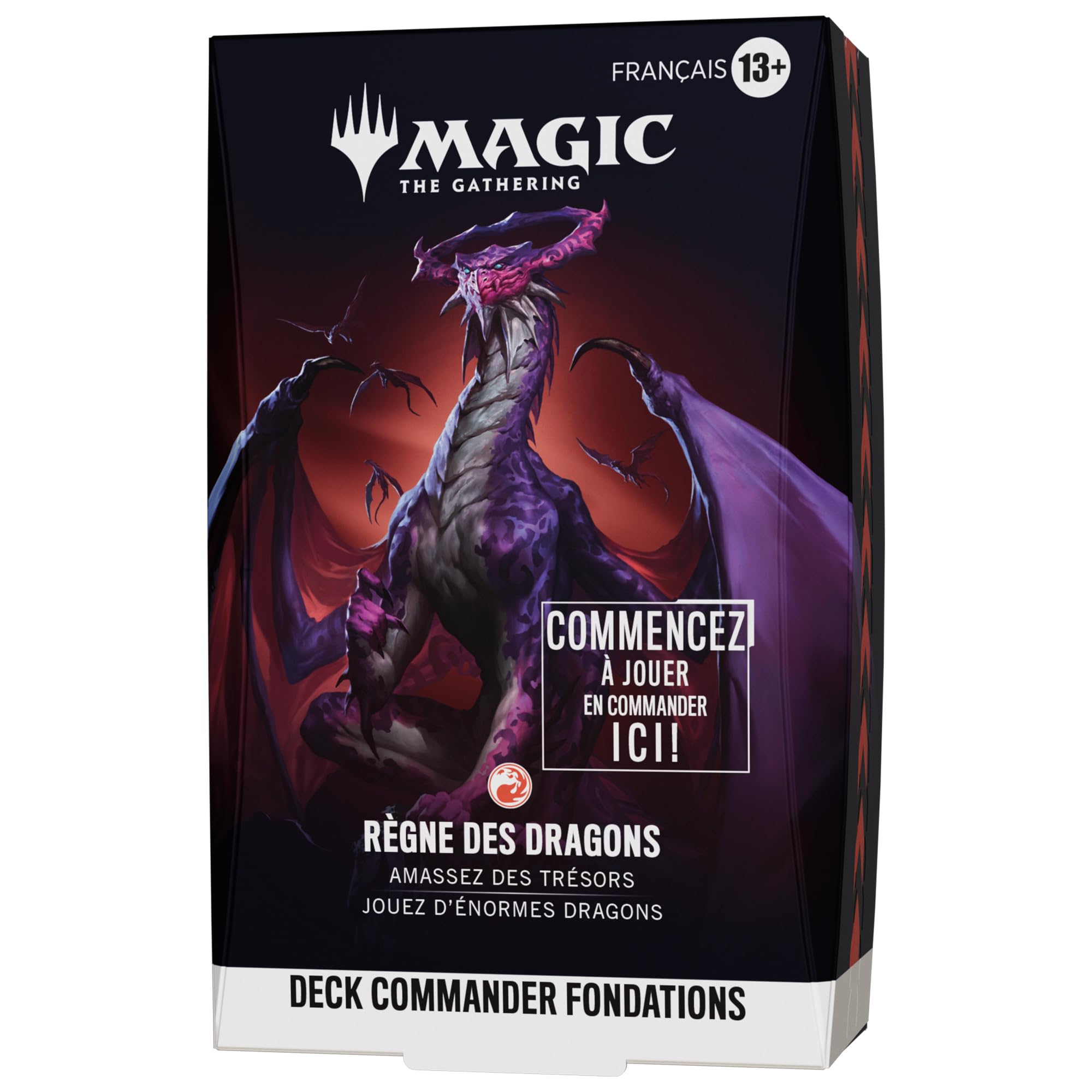 Deck Commander Fondations de Magic: The Gathering - Règne des Dragons | Deck de 100 Cartes + Accessoires (Version Française)