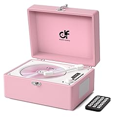 CD Player with Stereo Speakers, Wireless Bluetooth Input/Output Transmission, Rechargeable Battery, LED Screen USB Retro CD Player for Home