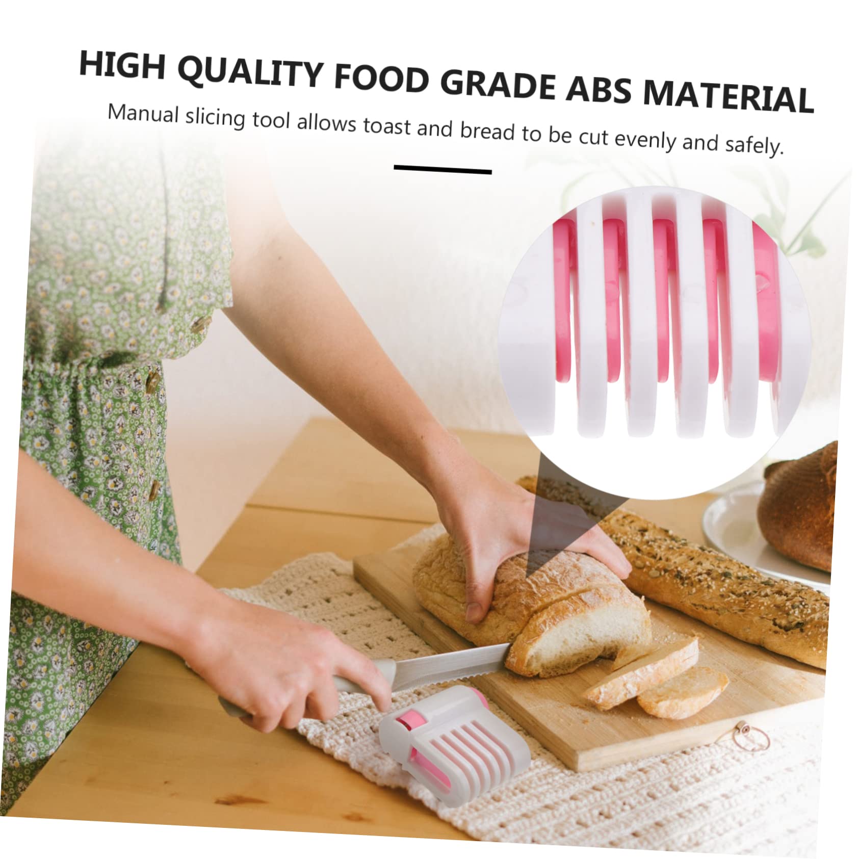 GRIRIW 5 Layers Cake Slicer Bread Slicer 2pcs Set Adjustable Knife Food-grade Abs for Cakes Toast Baking Supplies Random Color