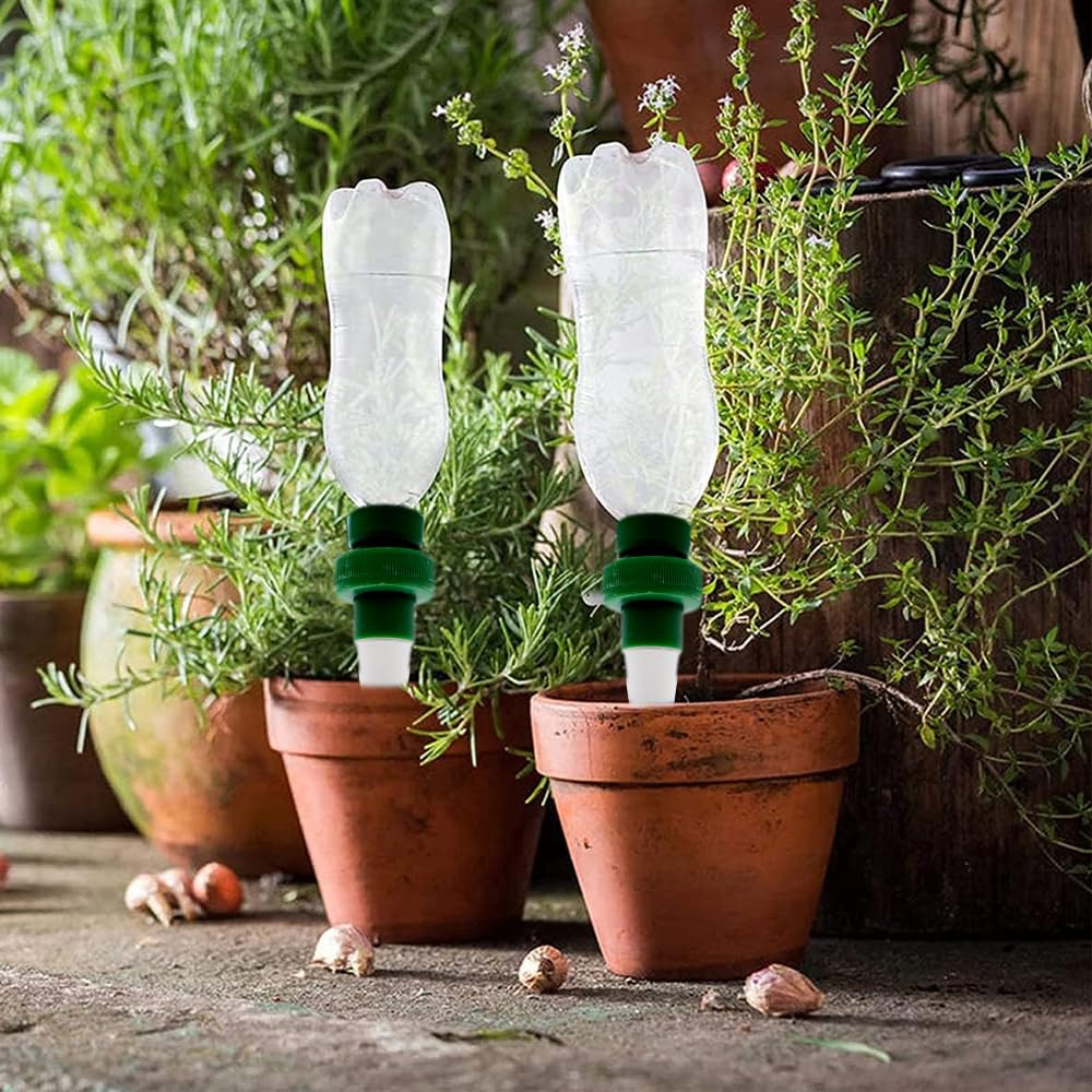 Système D'arrosage Automatique Goutte à Goutte - 8 Cônes Céramique Pour Plantes | Branchement Sur Bouteille | Arrosage Lent Pour Intérieur/extérieur | Idéal Vacances