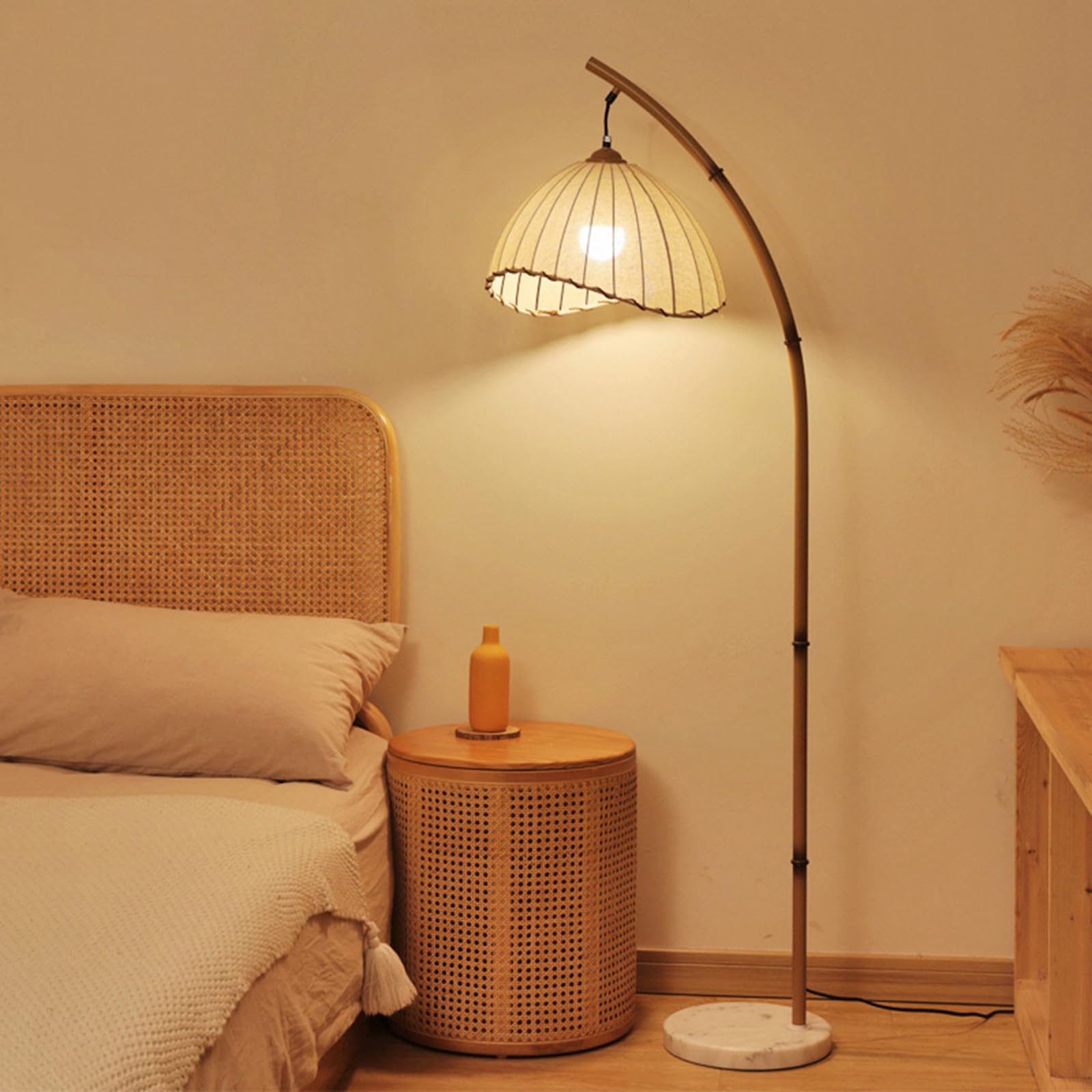 windlicht laterne bambus Boho Bambus Windlicht Laterne 25×25×35cm main image 1