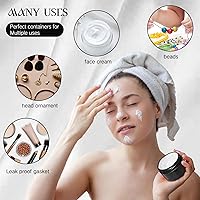 Vista 119 de 6 Pack 6oz Plastic Jars Containers with Lids Wide-mouth Refillable Leakproof Reusable Round Empty Jars for Travel Cosmetic Dry Food Spice Candy Clear