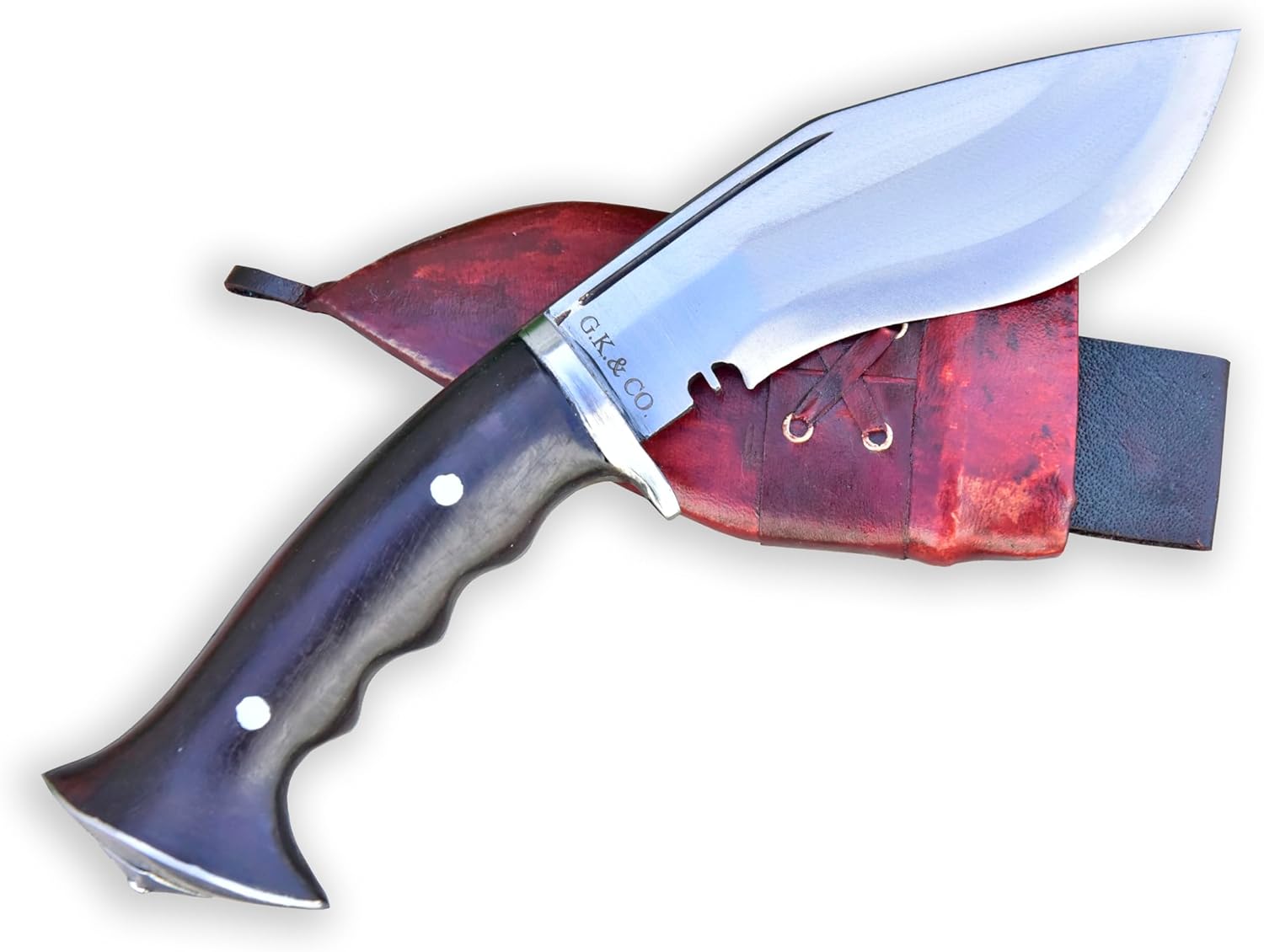 GK&CO. Kukri House Genuine kukri/khukuri - 5 Inch Iraqi Panawal Angkhola Gripper Handle Red Sheath Hand Made in Nepal…