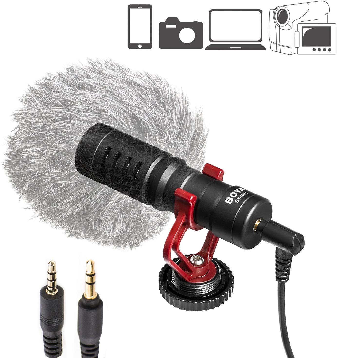 BOYA by-MM1 mikrofon wideo YouTube Vlogging Facebook Livestream Recording Shotgun Mic do iPhone Samsong Smartphone DJI Osmo Mobile 2/3, do Zhiyun Smooth 4/q2, Freevision vilta m Pro, Feiyu Gimbal