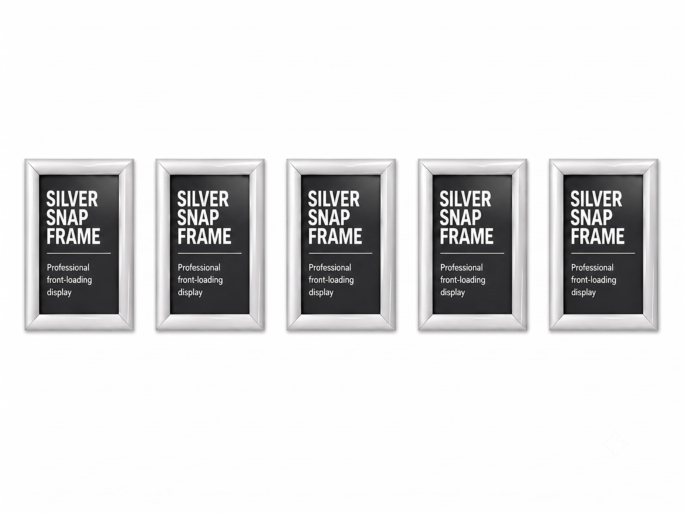 Deflecto Lot 5 Cadres Photo A3 Argentés Aluminium Fixation Murale Ouverture Frontale