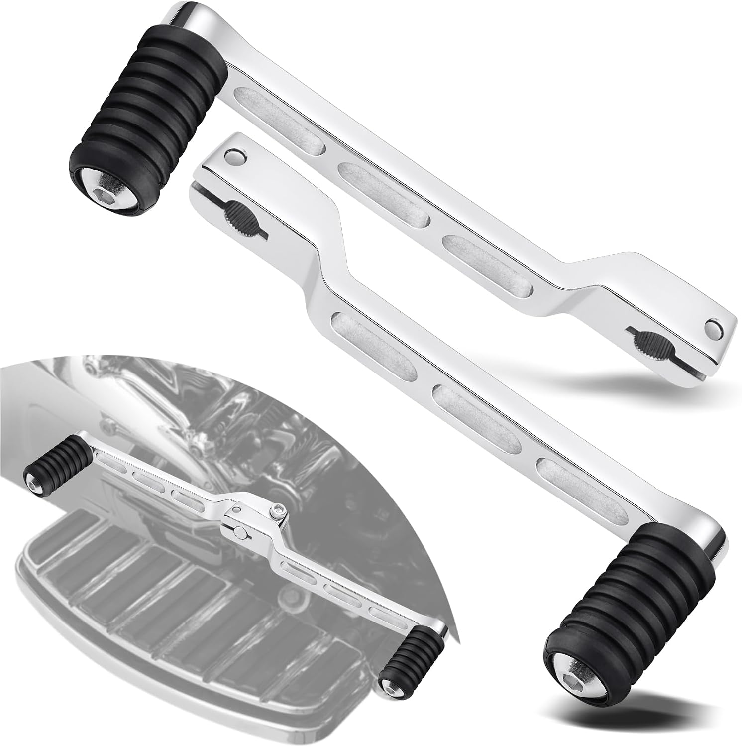 PBYMT Heel Toe Shift Pegs Shifter Lever Pegs Fit for Harley Touring Chrome