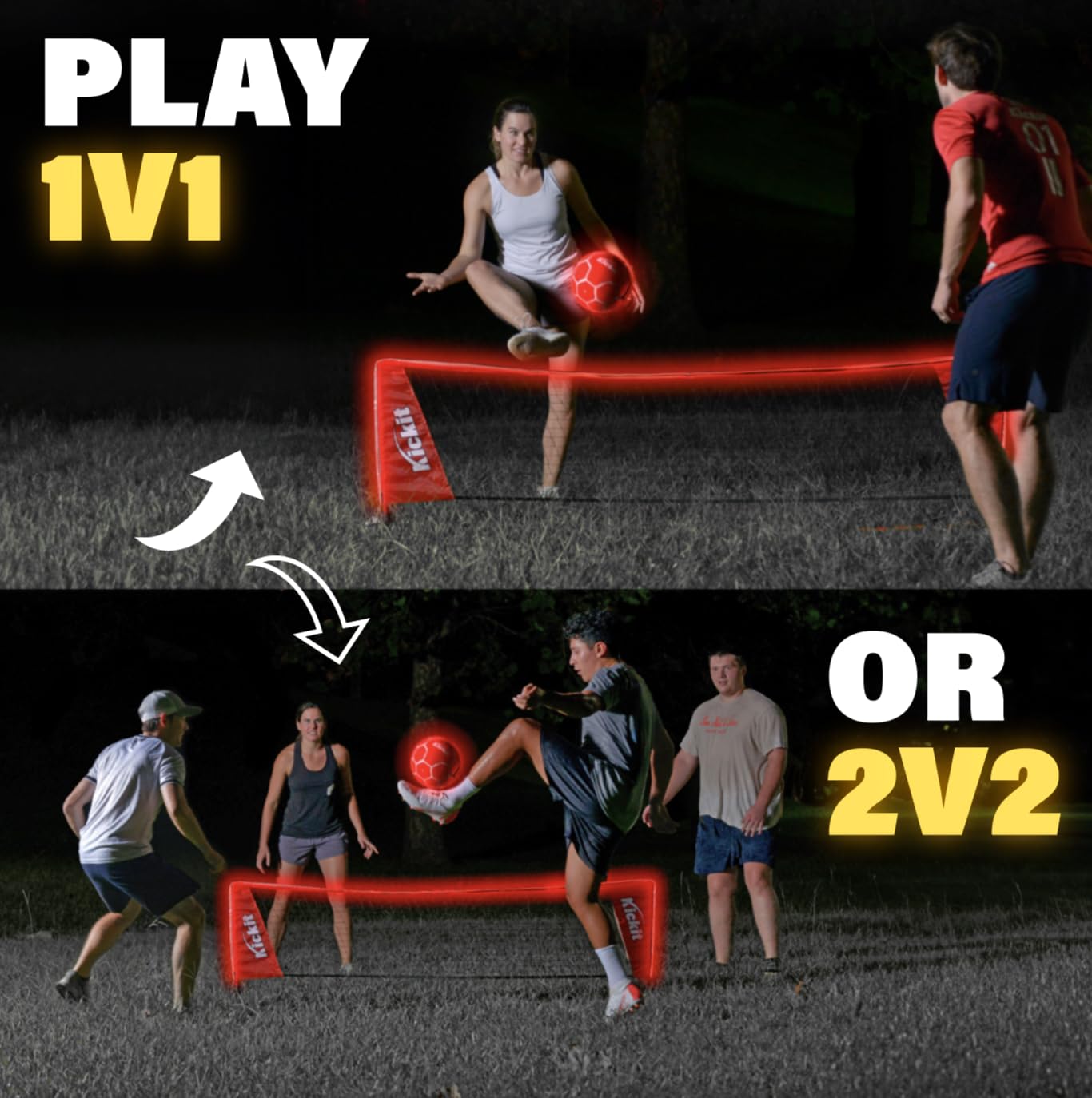 kickit サッカー Amazon | Kickit Inferno LEDサッカーテニスゲームセット