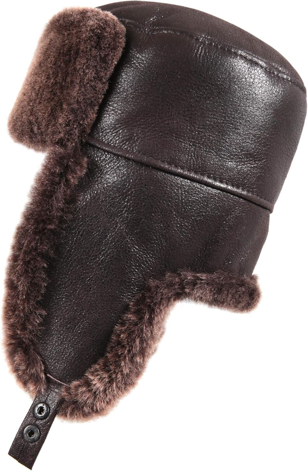 Unisex Shearling Sheepskin Trooper Russian Ushanka Winter Fur Hat