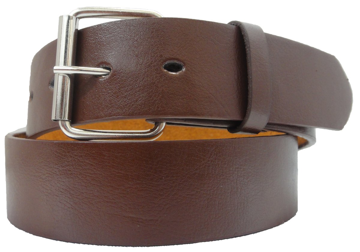 Men's Solid Belt with Removable Buckle and Snap - Medium Brown