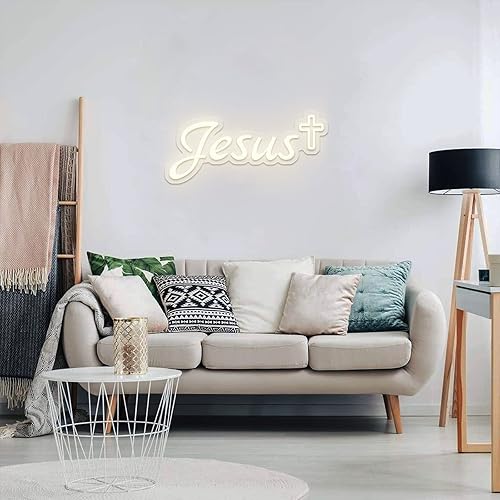 Miniatura 5 de Letrero de neón LED de Jesucristo de diseño personalizado para decoración de pared de interior cruz santa de neón cristiano decoración perfecta de
