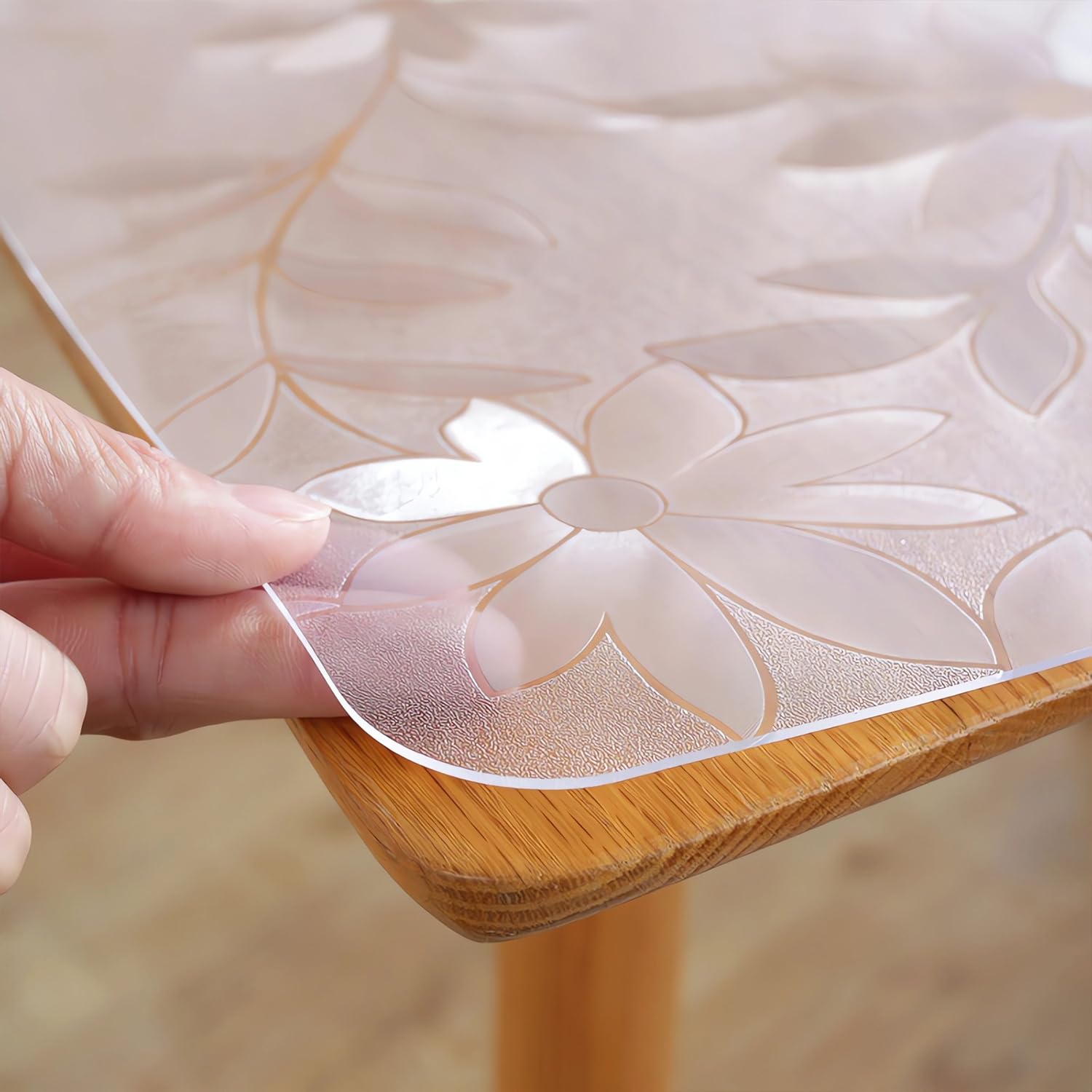 QBYRSSS Transparent Table Cover Protector Transparent PVC Tablecloth 2mm Thick Rectangular Table Protector with Angled Edge StainResistant Table Cover for Marble and Glass Tables 125x190cm BubbleFree