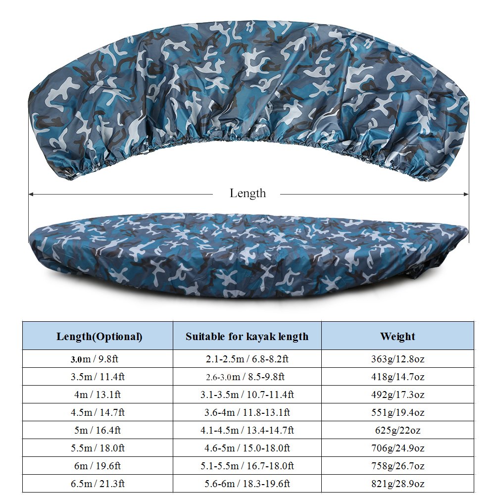 Lixada Kayak Fundas para Barcos de Protección contra el Polvo Impermeable, Cubierta para Barco Protección UV para La Pesca, Barco, Kayak, Canoa, Almacenamiento al Aire Libre, Protector Universal